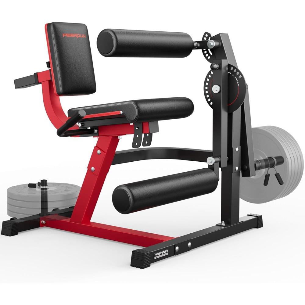 FEIERDUN 4-in-1 Adjustable Leg Extension Curl Machine – 700lbs Capacity Leg Extension Machine for Lower Body Workouts – Adjustable Leg Curl Machine, Home Gym Equipment(red)