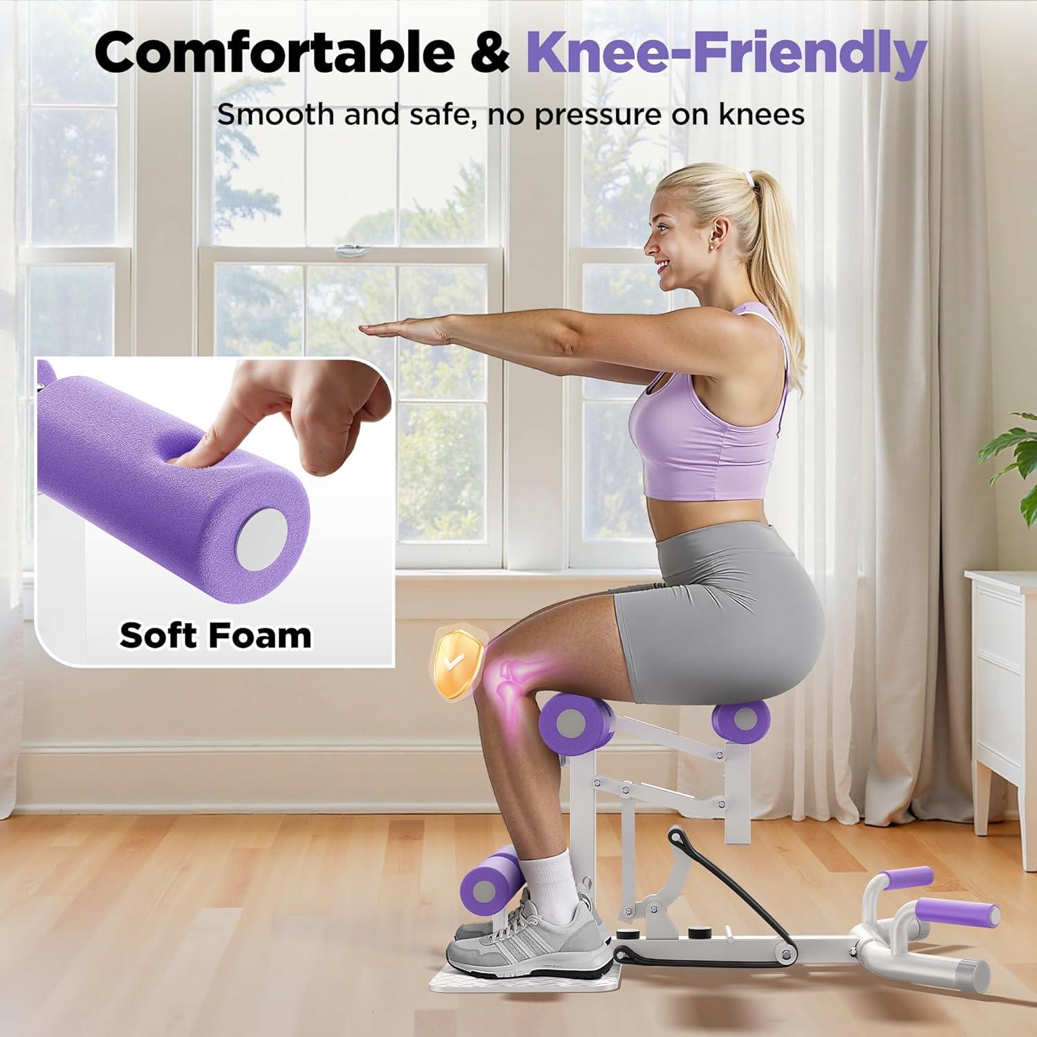 Professional Deep Squat Exercise Machine, Adjustable Glutes Trainer for Home Gym, Fitness Equipment for Lower Body Workouts