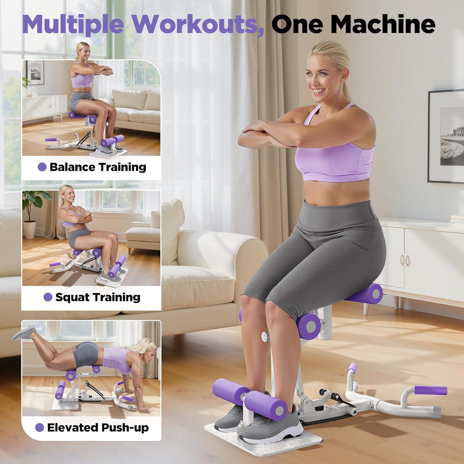 Professional Deep Squat Exercise Machine, Adjustable Glutes Trainer for Home Gym, Fitness Equipment for Lower Body Workouts