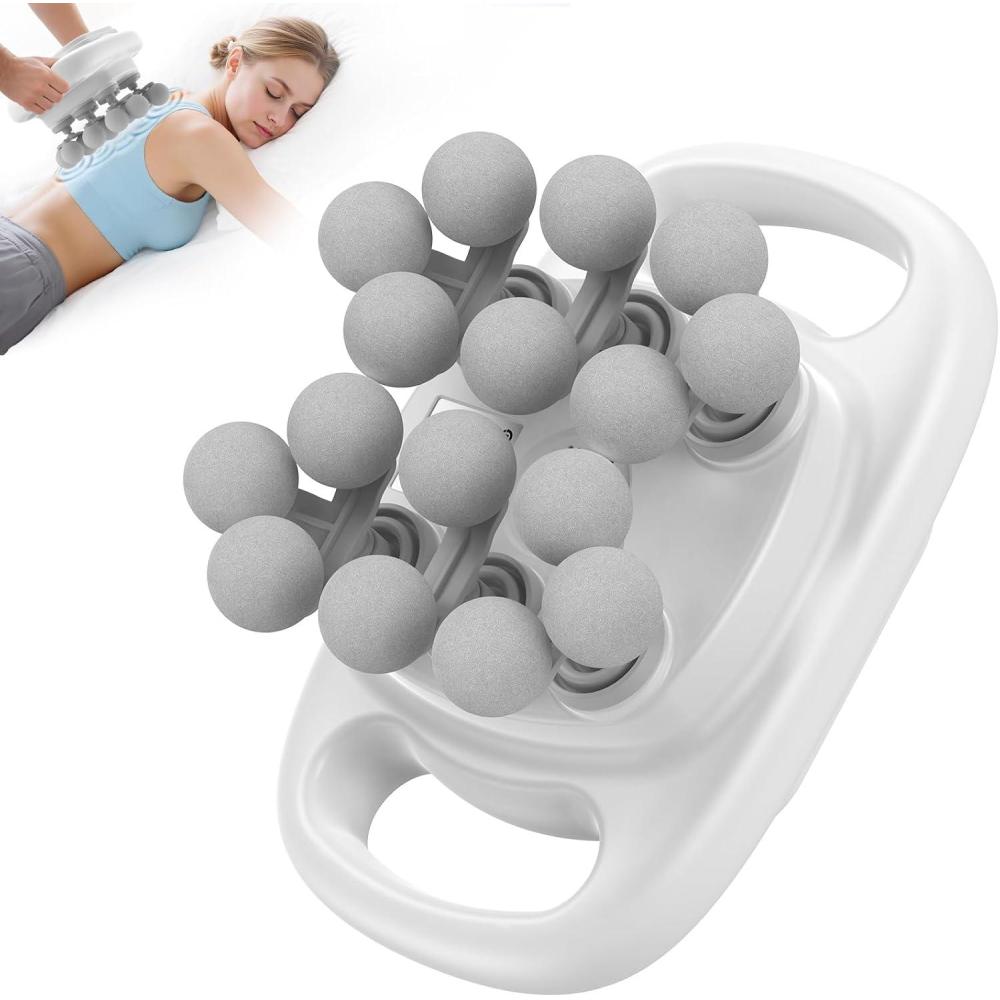 FEIERDUN 16-Head Massage Gun Set, Deep Tissue Percussion Massager with 8 Modes & 50 Intensities, Portable Quiet Muscle Massage Gun for Legs, Waist, Back, Neck, Buttocks Muscles Pain Relief, White(White)