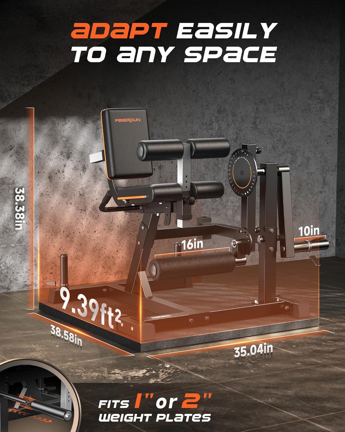 FEIERDUN 4-in-1 Adjustable Leg Extension Curl Machine – 700lbs Capacity Leg Extension Machine for Lower Body Workouts – Adjustable Leg Curl Machine, Home Gym Equipment(Black-orange)