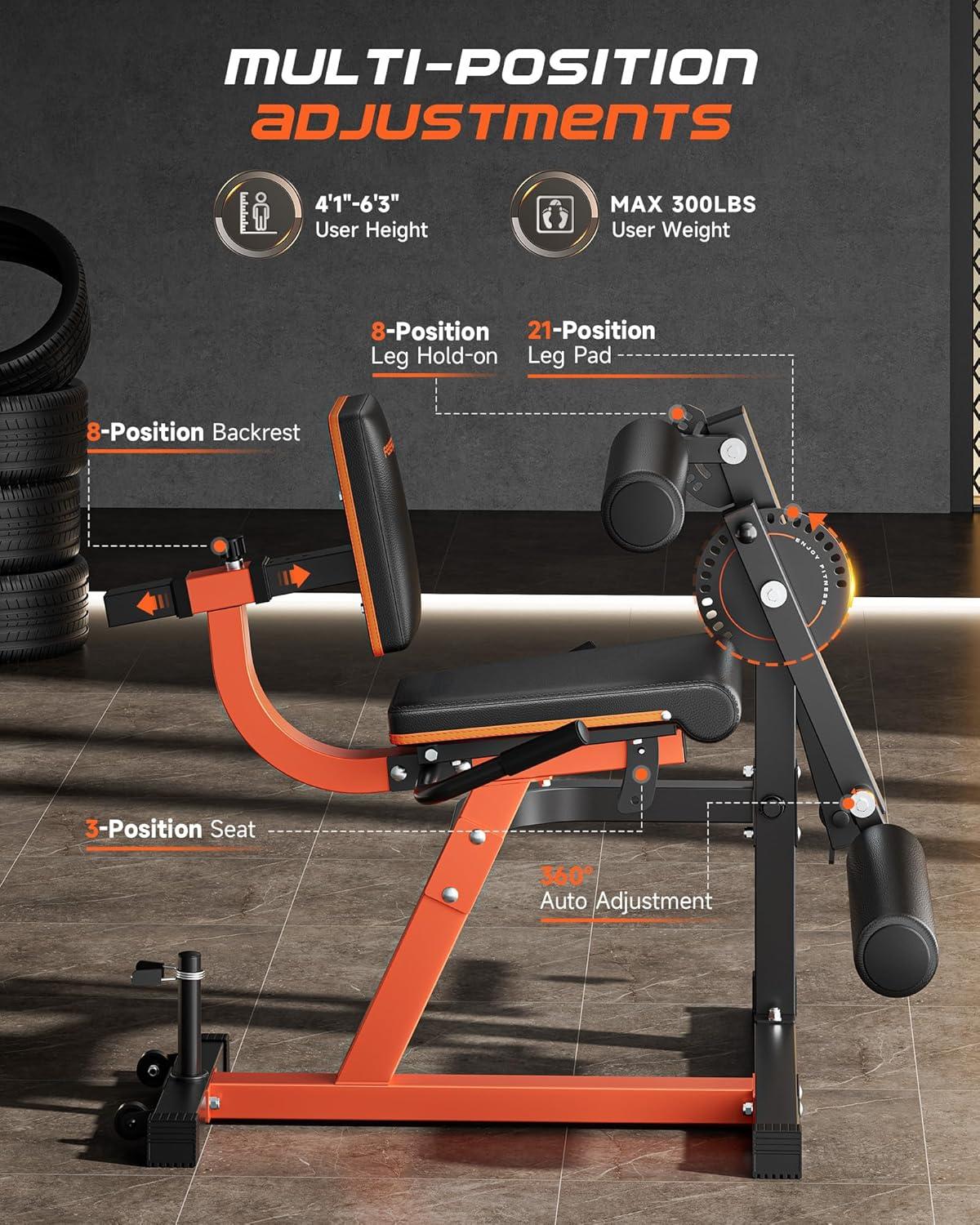 FEIERDUN Adjustable Leg Extension Curl Machine – 700lbs Capacity Leg Extension Machine