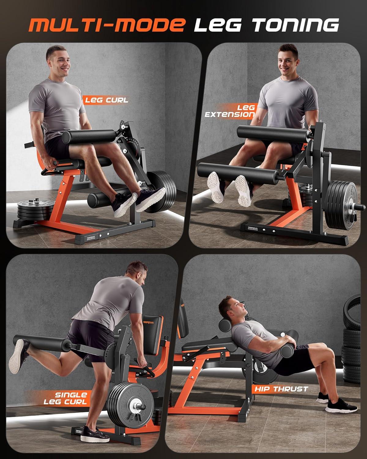 FEIERDUN Adjustable Leg Extension Curl Machine – 700lbs Capacity Leg Extension Machine