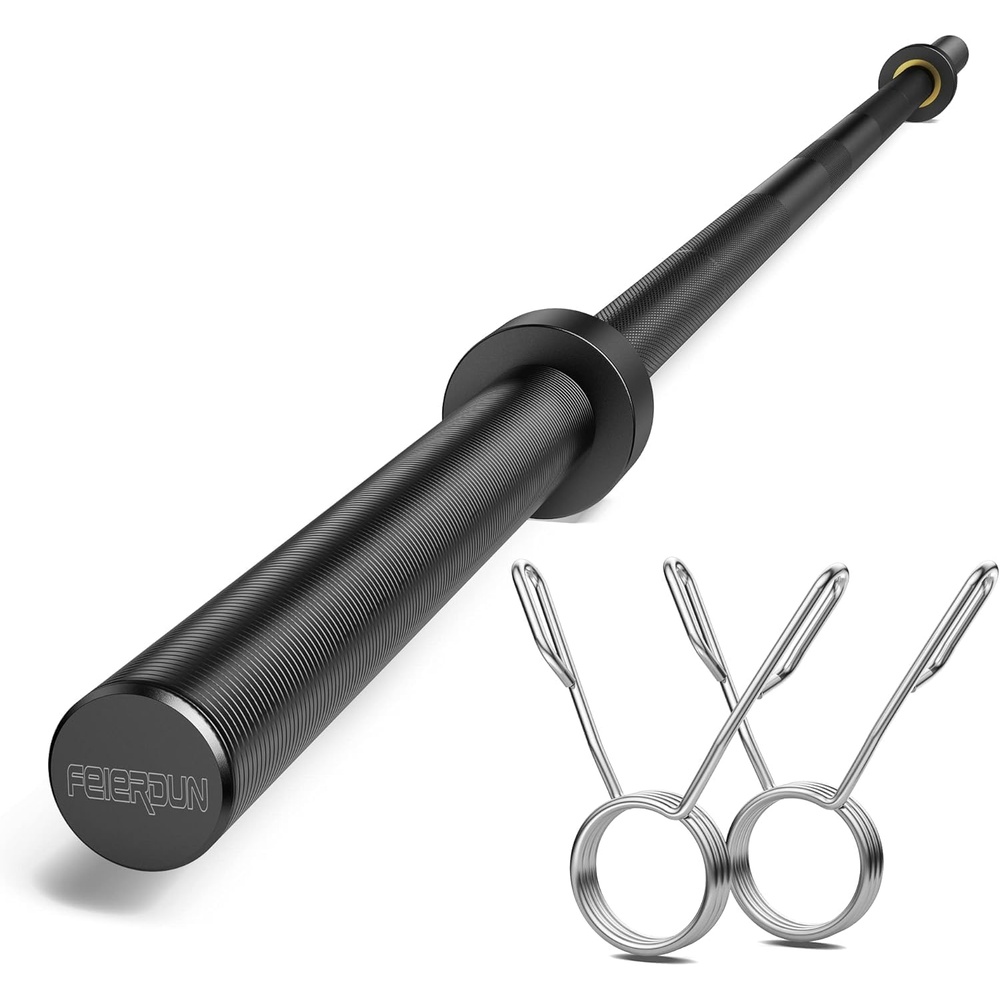 FEIERDUN 7FT Olympic Barbell, 1900LBS Strength Training Bar for Weight lifting, Alloy Steel, Center knurl, Suitable for 2 inch Plates