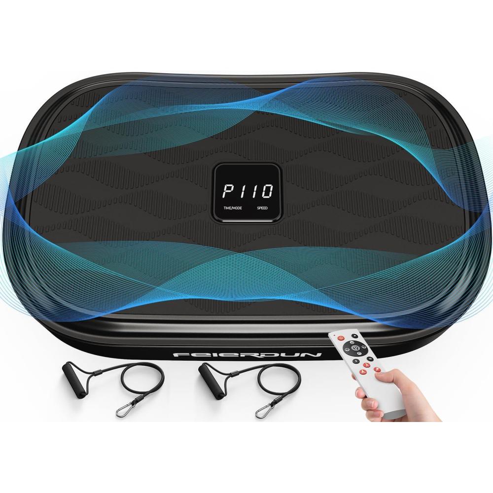 FEIERDUN Vibration Plate Exercise Machine, Whole Body Workout Vibrate Platform, 9 Modes Vibration Plate for Lymphatic Drainage Weight Loss Shaping Toning Wellness Home Gyms Workout
