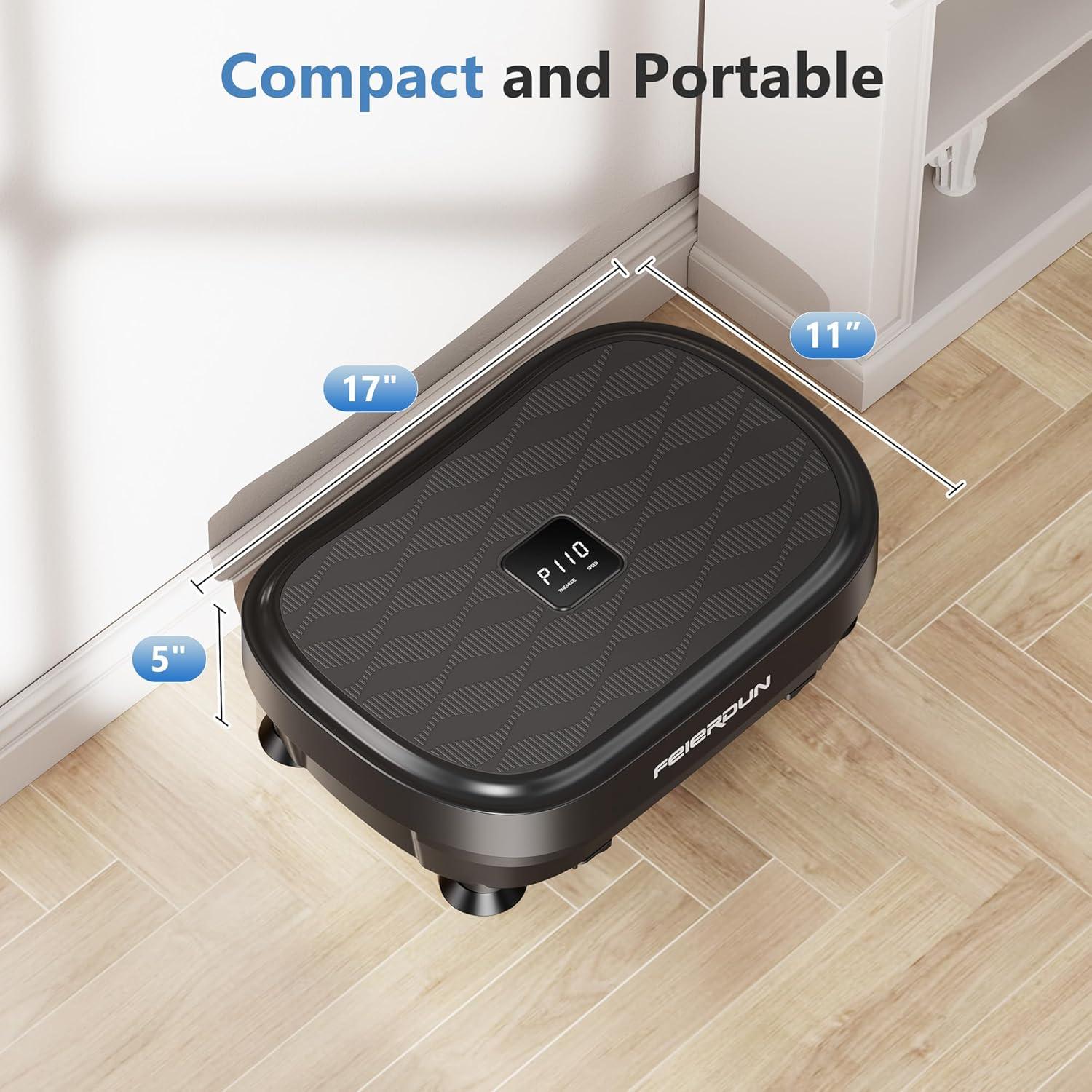 FEIERDUN Vibration Plate Exercise Machine, Whole Body Workout Vibrate Platform, 9 Modes Vibration Plate for Lymphatic Drainage Weight Loss Shaping Toning Wellness Home Gyms Workout