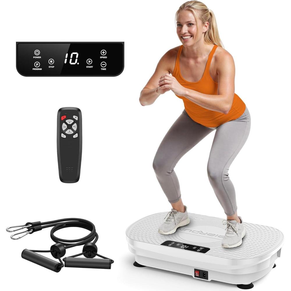 FEIERDUN Vibration Plate Exercise Machine, Vibration Plate for Lymphatic Drainage, Power Plate Vibration Platform for Weight Loss, Toning & Wellness