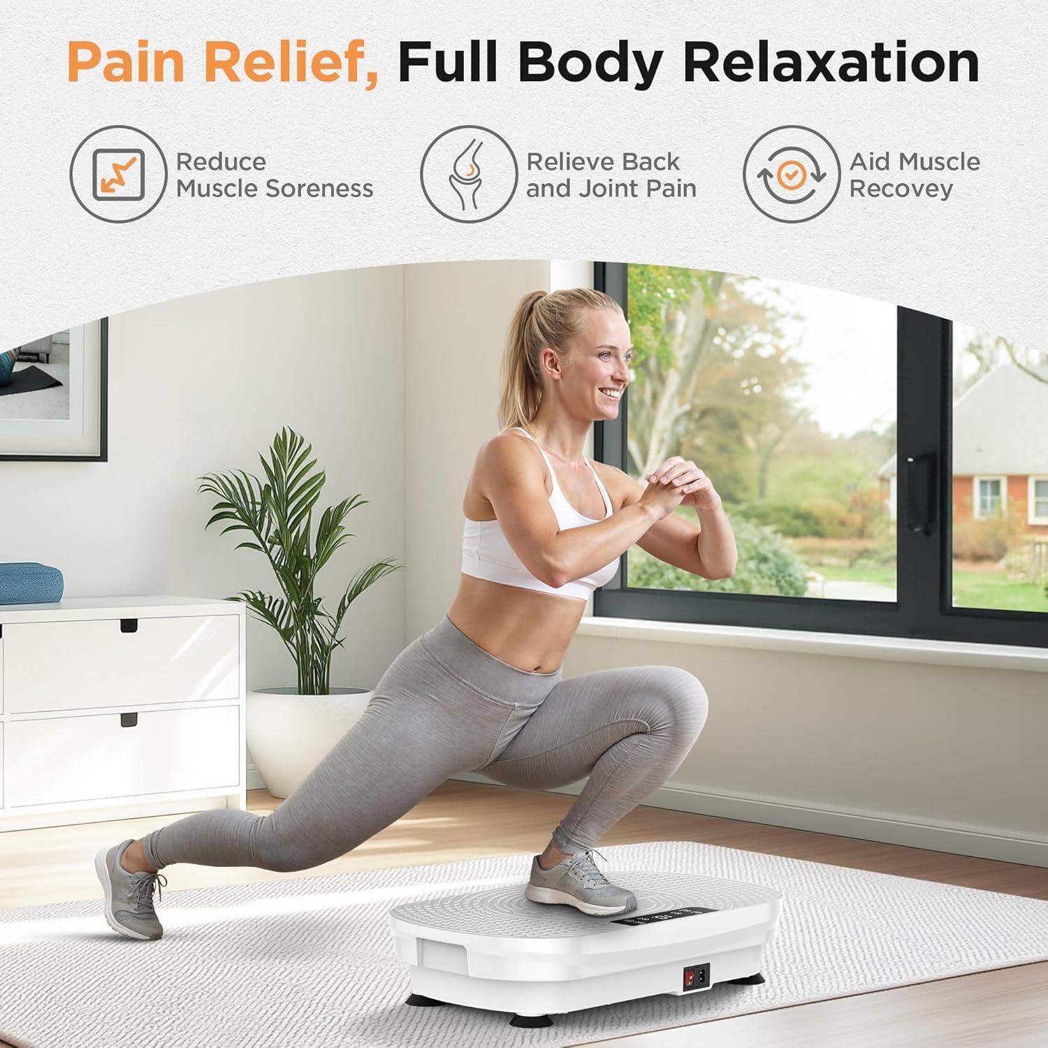 FEIERDUN Vibration Plate Exercise Machine, Vibration Plate for Lymphatic Drainage, Power Plate Vibration Platform for Weight Loss, Toning & Wellness