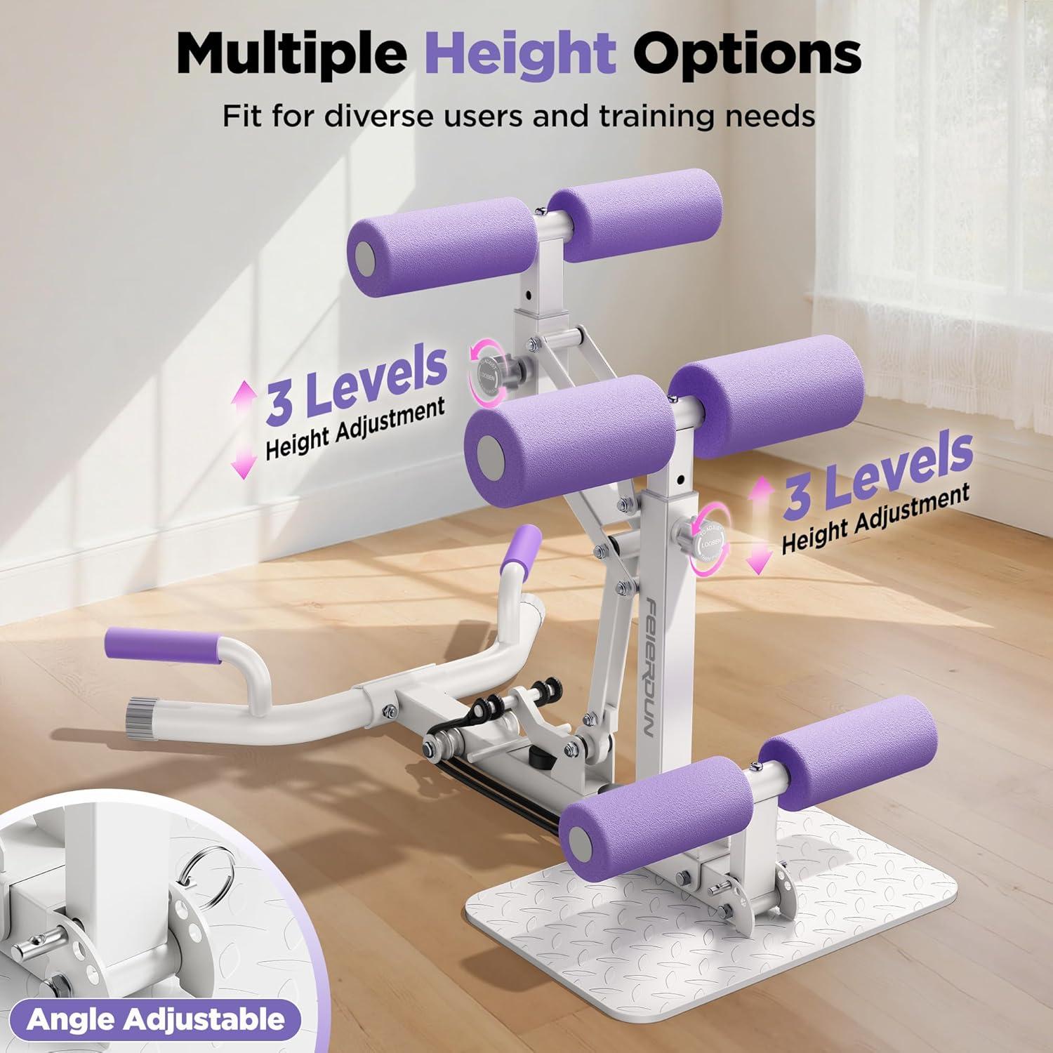 FEIERDUN Adjustable Deep Squat Machine – 7 Level Resistance Glute & Leg Trainer for Home, Multi-Functional Equipment for Women to Strengthen Core, Hips and Thighs