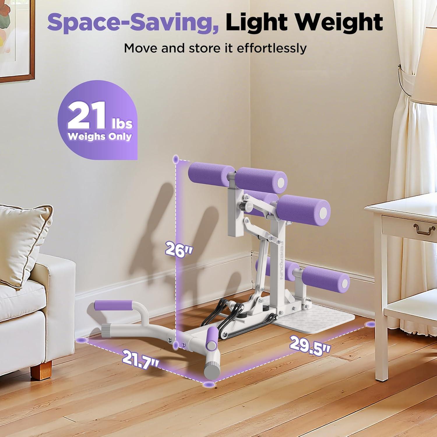 FEIERDUN Adjustable Deep Squat Machine – 7 Level Resistance Glute & Leg Trainer for Home, Multi-Functional Equipment for Women to Strengthen Core, Hips and Thighs