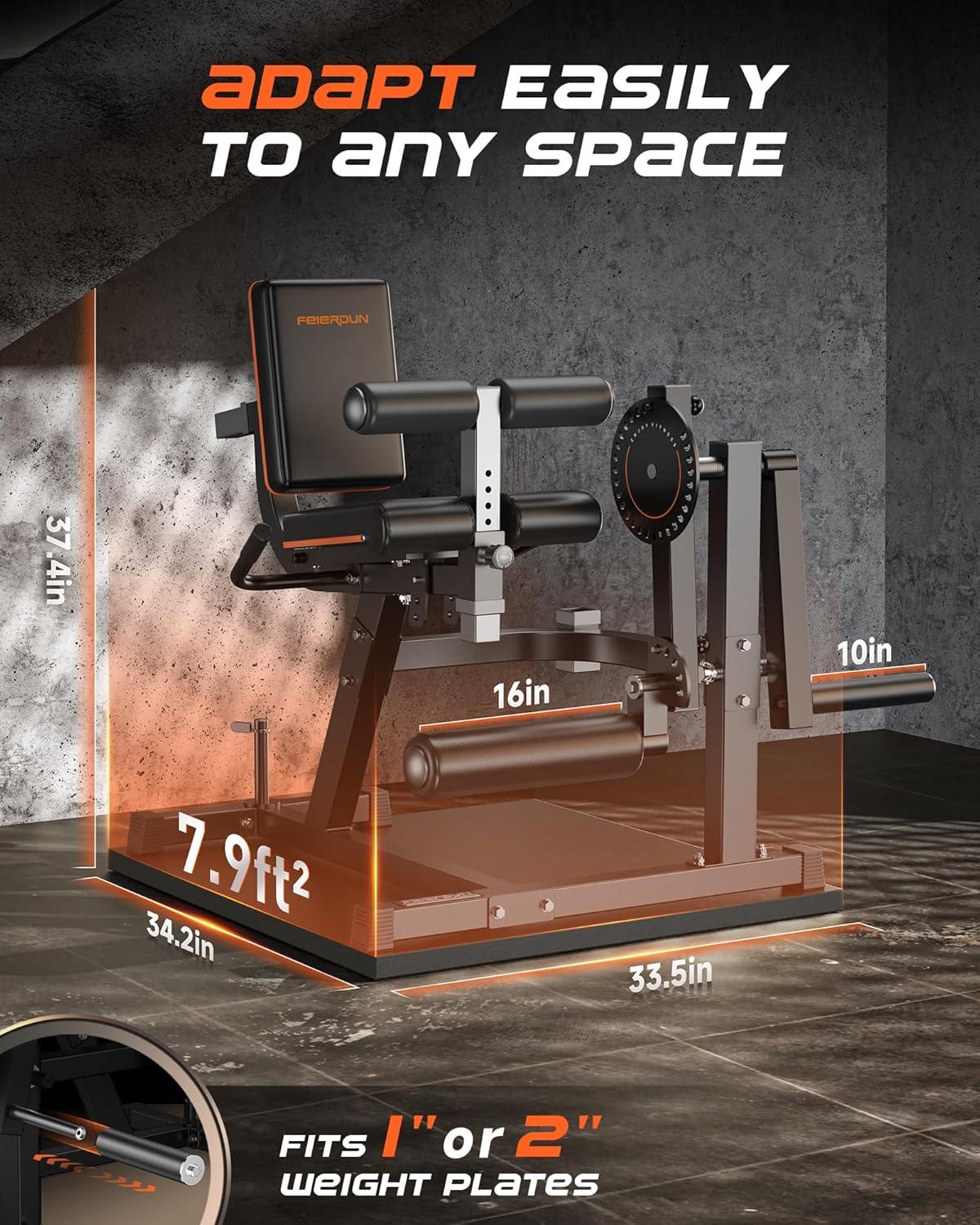 FEIERDUN Adjustable Leg Extension & Curl Machine – 650lbs Capacity for Lower Body Workouts